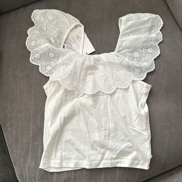 ZARA Kids | White | SWISS EMBROIDERED T-SHIRT - Picture 4 of 5